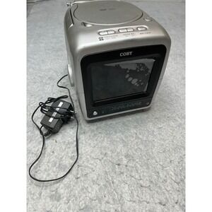 Coby TF-DVD1256 Portable 5.6in Color TV DVD CD Player AM FM Radio Silver